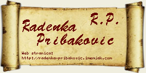 Radenka Pribaković vizit kartica